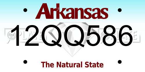 12QQ586 Arkansas License Plate