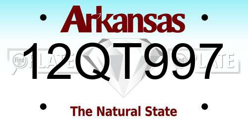 12QT997 Arkansas License Plate
