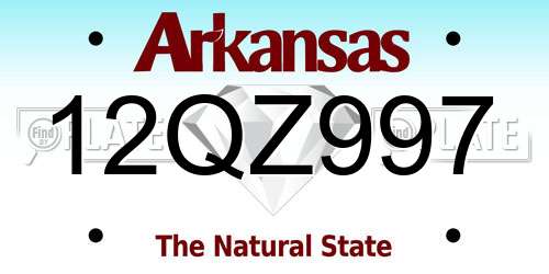 12QZ997 Arkansas License Plate
