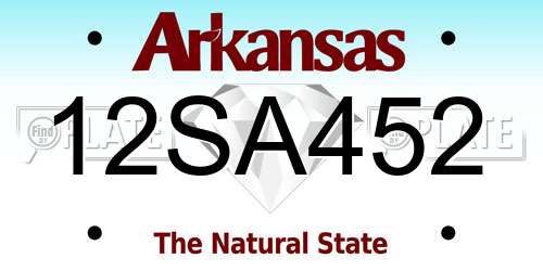 12SA452 Arkansas License Plate