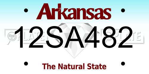 12SA482 Arkansas License Plate