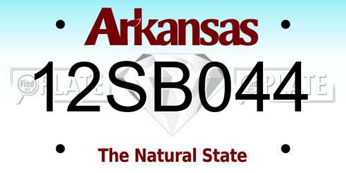 12SB044 Arkansas License Plate