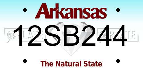 12SB244 Arkansas License Plate