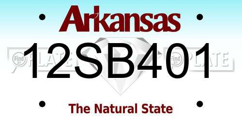 12SB401 Arkansas License Plate