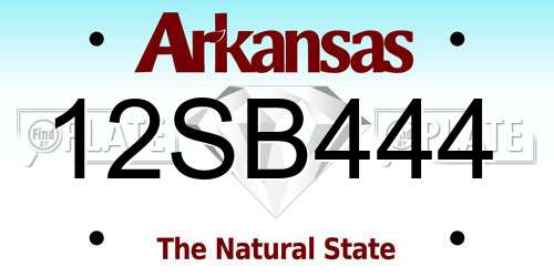 12SB444 Arkansas License Plate