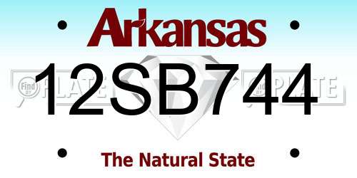 12SB744 Arkansas License Plate