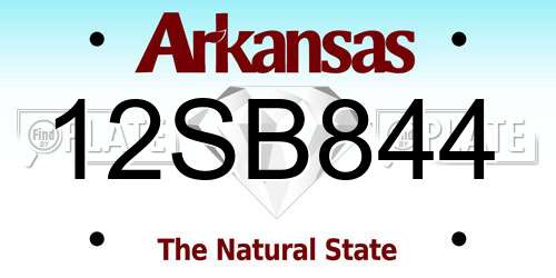 12SB844 Arkansas License Plate