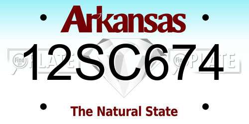 12SC674 Arkansas License Plate