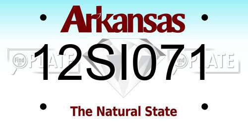 12SI071 Arkansas License Plate