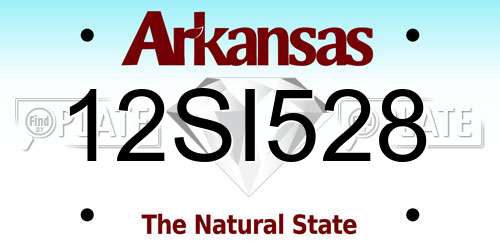 12SI528 Arkansas License Plate