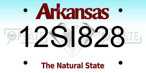 12SI828 Arkansas License Plate