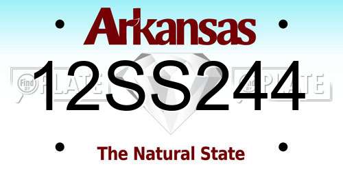 12SS244 Arkansas License Plate