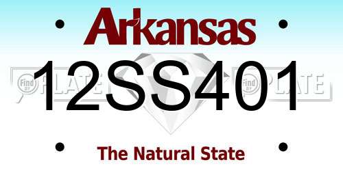 12SS401 Arkansas License Plate