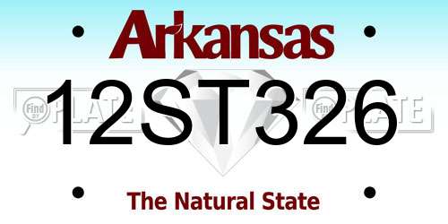 12ST326 Arkansas License Plate