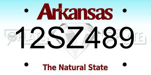 12SZ489 Arkansas License Plate