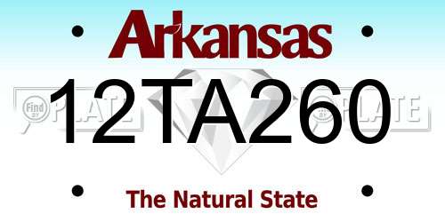 12TA260 Arkansas License Plate