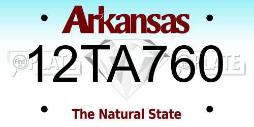 12TA760 Arkansas License Plate