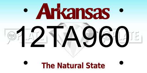 12TA960 Arkansas License Plate