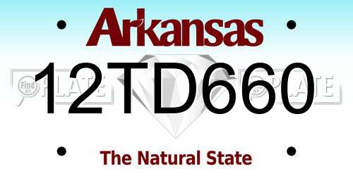 12TD660 Arkansas License Plate