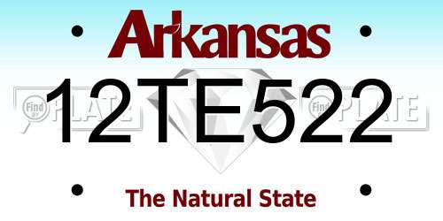 12TE522 Arkansas License Plate