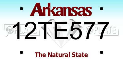 12TE577 Arkansas License Plate