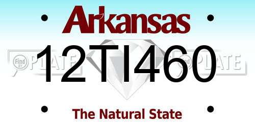12TI460 Arkansas License Plate