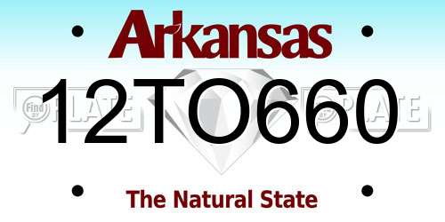 12TO660 Arkansas License Plate