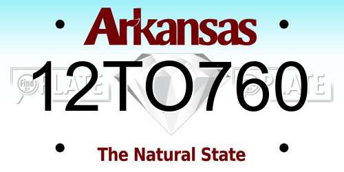 12TO760 Arkansas License Plate