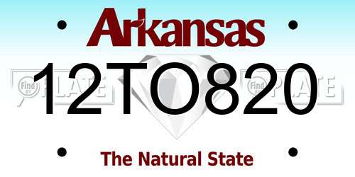 12TO820 Arkansas License Plate