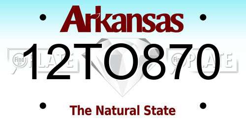 12TO870 Arkansas License Plate