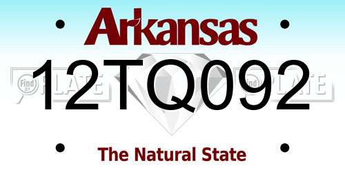 12TQ092 Arkansas License Plate