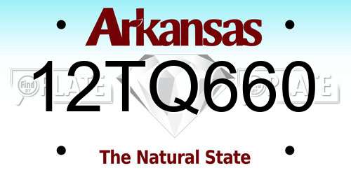 12TQ660 Arkansas License Plate