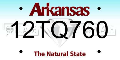 12TQ760 Arkansas License Plate