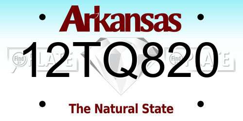 12TQ820 Arkansas License Plate