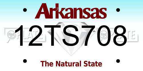 12TS708 Arkansas License Plate