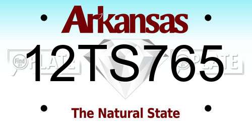 12TS765 Arkansas License Plate