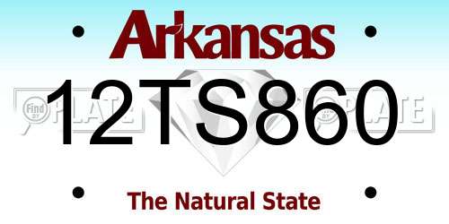 12TS860 Arkansas License Plate