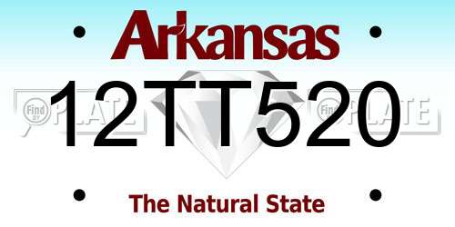 12TT520 Arkansas License Plate