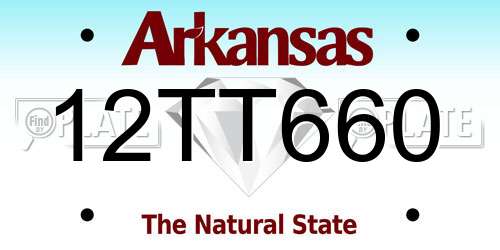 12TT660 Arkansas License Plate