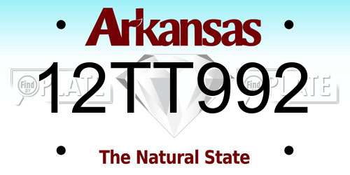 12TT992 Arkansas License Plate