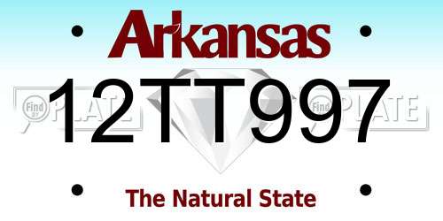 12TT997 Arkansas License Plate