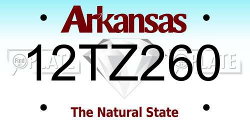 12TZ260 Arkansas License Plate