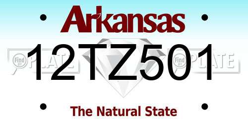 12TZ501 Arkansas License Plate