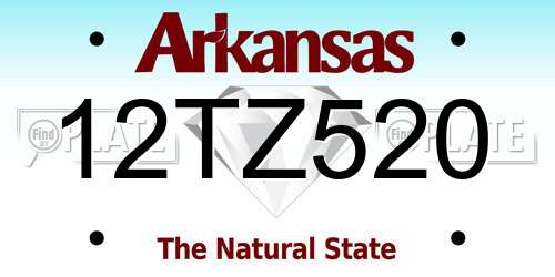 12TZ520 Arkansas License Plate
