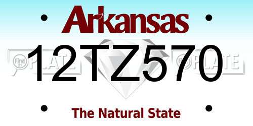12TZ570 Arkansas License Plate
