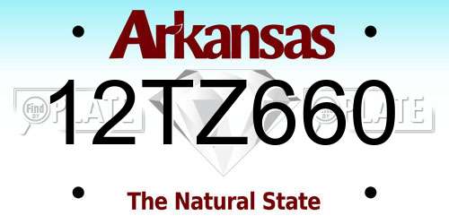 12TZ660 Arkansas License Plate
