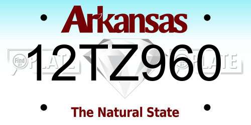12TZ960 Arkansas License Plate