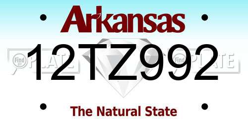 12TZ992 Arkansas License Plate