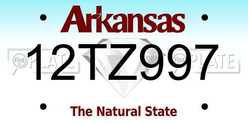 12TZ997 Arkansas License Plate