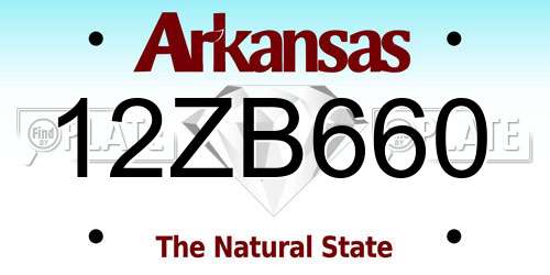 12ZB660 Arkansas License Plate